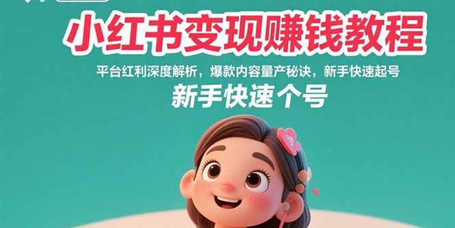 （15559期）小红书变现赚钱教程：平台红利深度解析，爆款内容量产秘诀，新手快速起号-51云资源