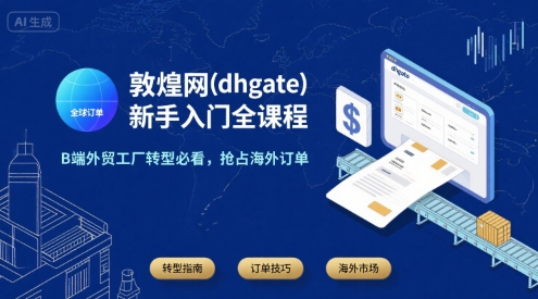 敦煌网(dhgate)新手入门全课程，B端外贸工厂转型必看，抢占海外订单-51云资源