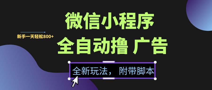 （15134期）微信小程序挂机撸广告，全新玩法，新手一天轻松800 【附带脚本】-51云资源