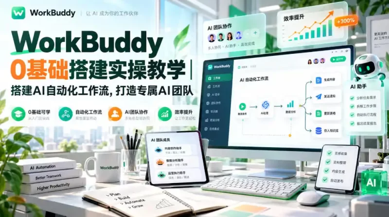 WorkBuddy 0基础搭建实操教学|搭建AI自动化工作流,打造专属AI团队-51云资源