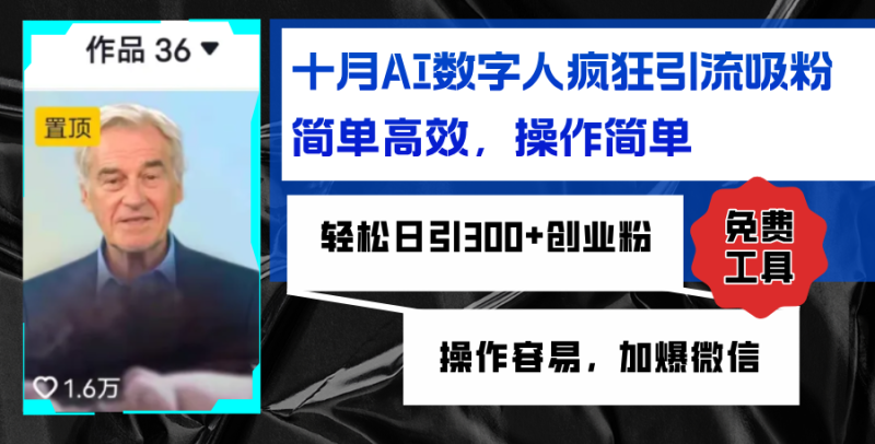 (12963期)AI数字人疯狂引流吸粉,简单高效,日引300 创业粉 ,操作容易,加爆微信-51云资源