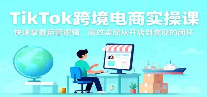 TikTok跨境电商实操课,快速掌握运营逻辑,高效实现从开店到变现的闭环-51云资源