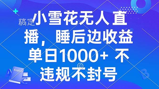 （13491期）小雪花无人直播 睡后收益单日1000  零粉丝新号开播 不违规 看完就会-51云资源