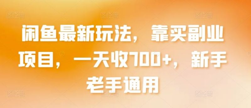 闲鱼最新玩法，靠买副业项目，一天收700 ，新手老手通用【揭秘】-51云资源