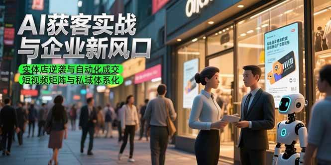 (15348期)AI获客实战与企业新风口,实体店逆袭与自动化成交 短视频矩阵与私域体系化
