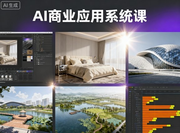 AI商业应用系统课，室内-软装-建筑-景观，智能设计 效果图 动画画实战-51云资源