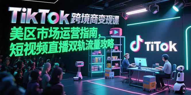 （15344期）TikTok跨境电商变现课，美区市场运营指南，短视频直播双轨流量攻略-51云资源