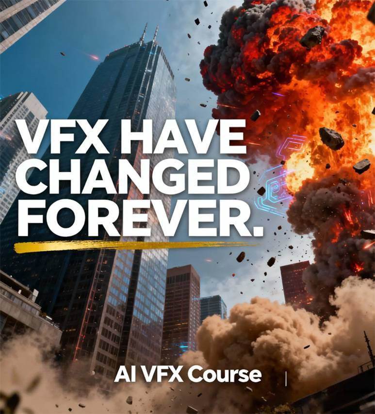 (17212期)AI视觉特效(AI VFX)实战课:运用前沿工具高效制作电影级爆炸、火焰、烟雾、环境和角色特效