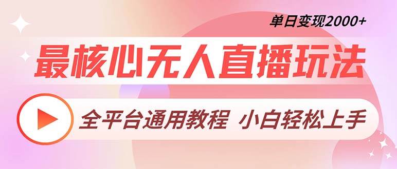 （13221期）最核心无人直播玩法，全平台通用教程，单日变现2000-51云资源