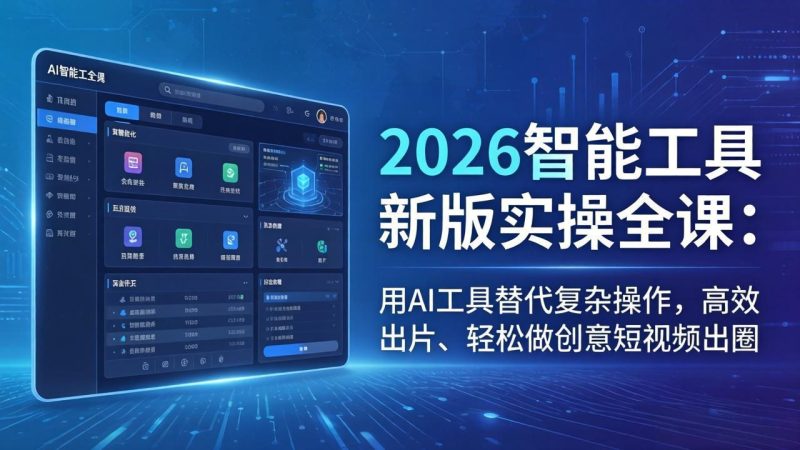 2026智能工具新版实操全课：用AI工具替代复杂操作，高效出片、轻松做创意短视频出圈-51云资源