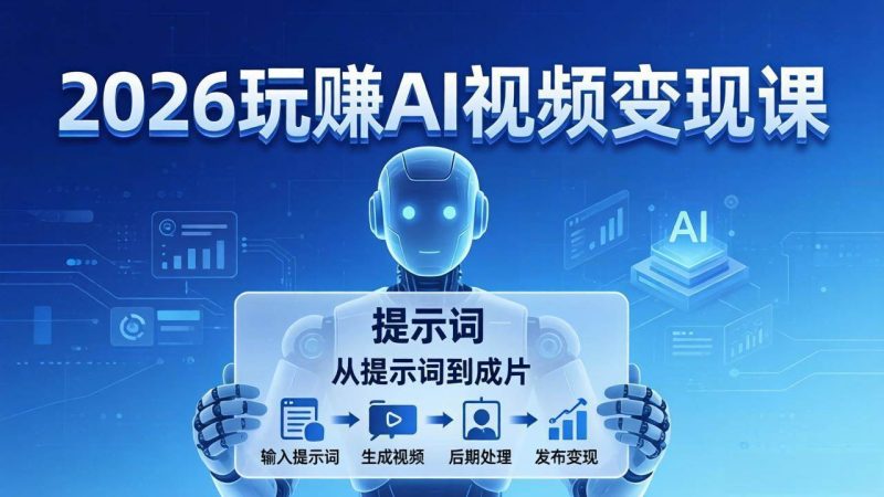 (17827期)2026玩赚AI视频变现课:掌握 AI 视频全流程技能,从提示词到成片高效产出-51云资源