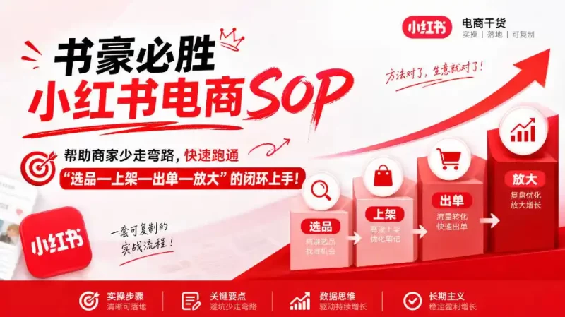 书豪必胜小红书电商sop，帮助商家少走弯路，快速跑通”选品—上架—出单—放大”的闭环(更新9月)-51云资源