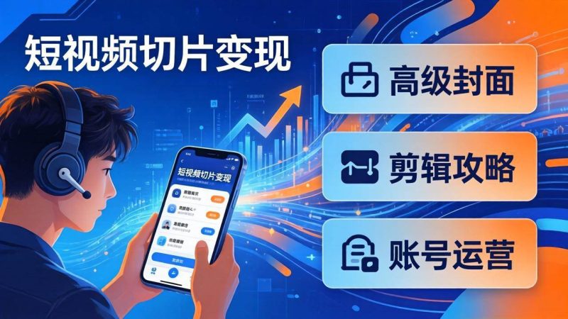 （17758期）短视频切片变现速成班2.0：高级封面 剪辑攻略 账号运营，0基础小白快速入局副业-51云资源