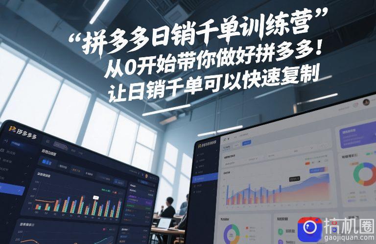 拼多多日销千单训练营,从0开始带你做好拼多多,让日销千单可以快速复制(更新26年6月)