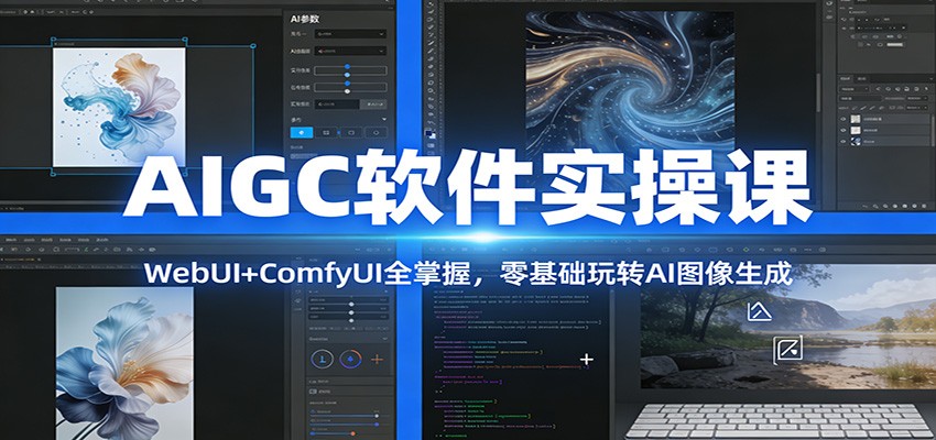 AIGC软件实操课：WebUI ComfyUI全掌握，零基础玩转AI图像生成