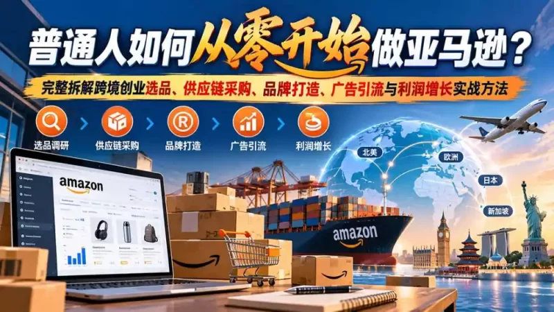 普通人如何从零开始做亚马逊?完整拆解跨境创业选品、供应链采购、品牌打造、广告引流与利润增长实战方法-51云资源