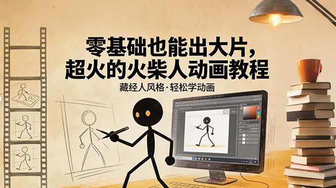 （17464期）零基础也能出大片，超火的火柴人动画教程（藏经人风格）-51云资源
