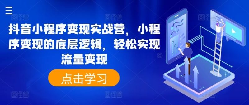 抖音小程序变现实战营,小程序变现的底层逻辑,轻松实现流量变现-51云资源