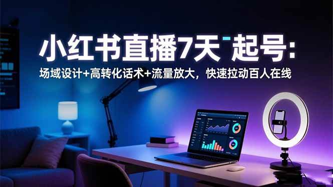 （16537期）小红书直播7天起号：场域设计 高转化话术 流量放大，快速拉动百人在线-51云资源