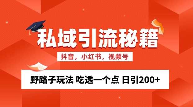 私域流量的精准化获客方法 野路子玩法 吃透一个点 日引200 【揭秘】-51云资源
