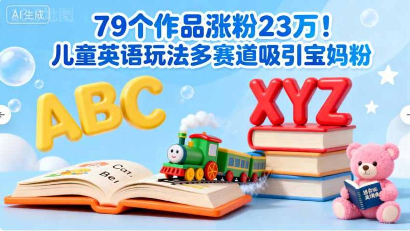 79个作品涨粉23w！儿童英语玩法多赛道吸引宝妈粉-51云资源