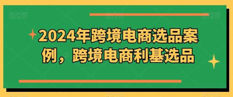 2024年跨境电商选品案例,跨境电商利基选品(更新11月)-51云资源