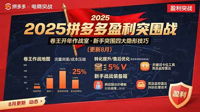 （15687期）2025拼多多盈利突围战：卷王开年作战室，新手突围四大隐形技巧(更新8月)-51云资源