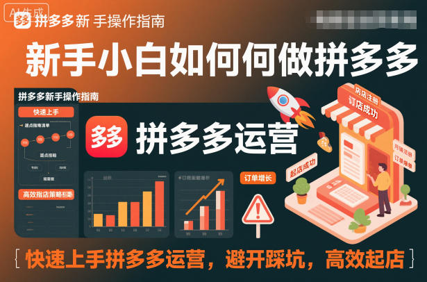 新手小白如何做拼多多，快速上手拼多多运营，避开踩坑，高效起店-51云资源
