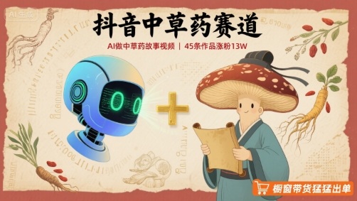 抖音中草药赛道，用AI做中草药故事视频，45条作品涨粉13W，橱窗带货猛猛出单-51云资源