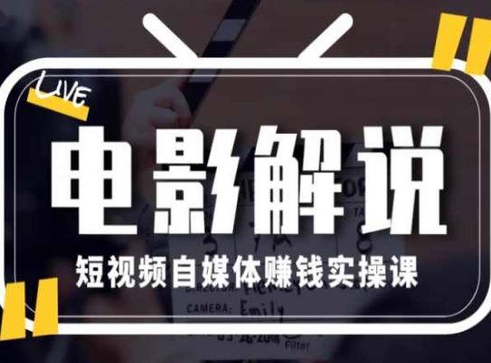 电影解说短视频自媒体赚钱实操课,教你做电影解说短视频,月赚1万-51云资源