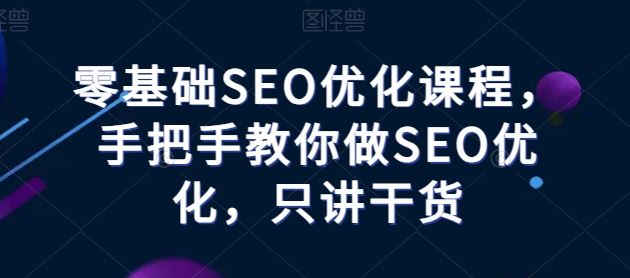 零基础SEO优化课程,手把手教你做SEO优化,只讲干货-51云资源