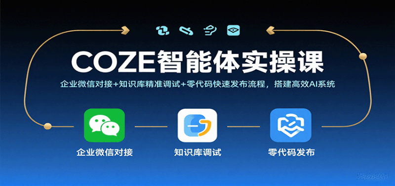 COZE智能体实操课,企业微信对接 知识库精准调试 零代码快速发布流程,搭建高效AI系统-51云资源