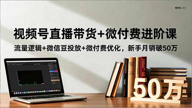 视频号直播带货 微付费进阶课:流量逻辑 微信豆投放 微付费优化,新手月销破50万