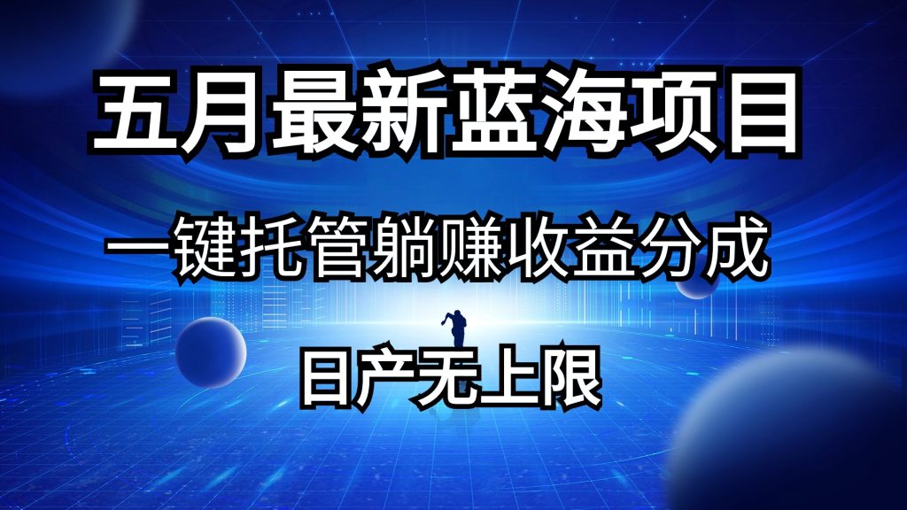 (10469期)五月刚出最新蓝海项目一键托管 躺赚收益分成 日产无上限-51云资源