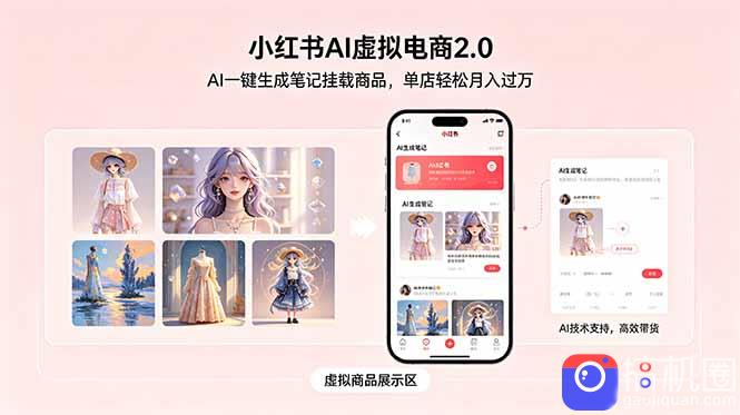 小红书AI虚拟电商2.0,AI一键生成笔记挂载商品,单店轻松月入过万-51云资源