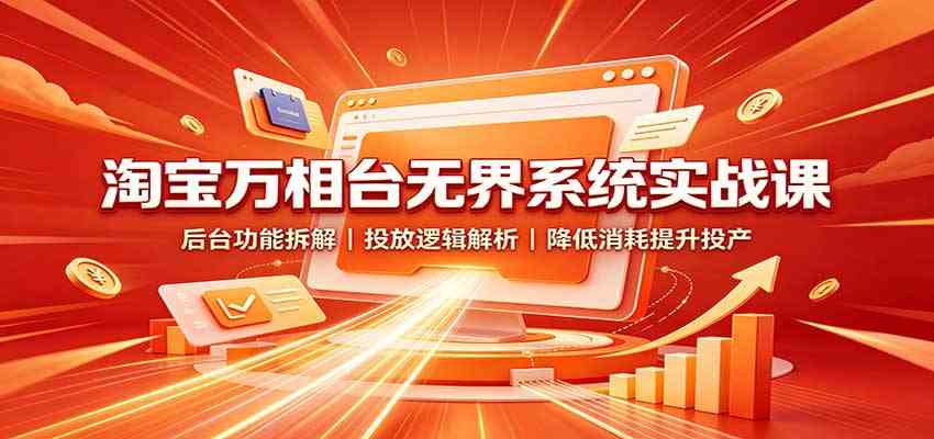 淘宝万相台无界系统实战课：后台功能拆解，投放逻辑解析，降低消耗提升投产-51云资源