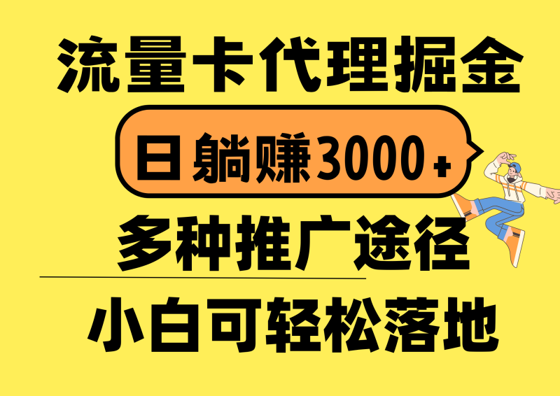 （10771期）流量卡代理掘金，日躺赚3000 ，首码平台变现更暴力，多种推广途径，新…-51云资源