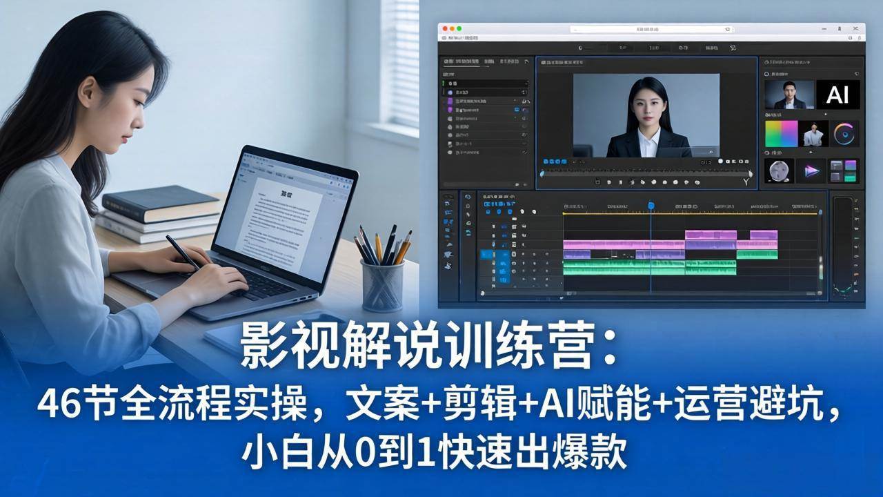 (18053期)影视解说特训营:46节全流程实操,文案 剪辑 AI赋能 运营避坑,小白从0到1快速出爆款