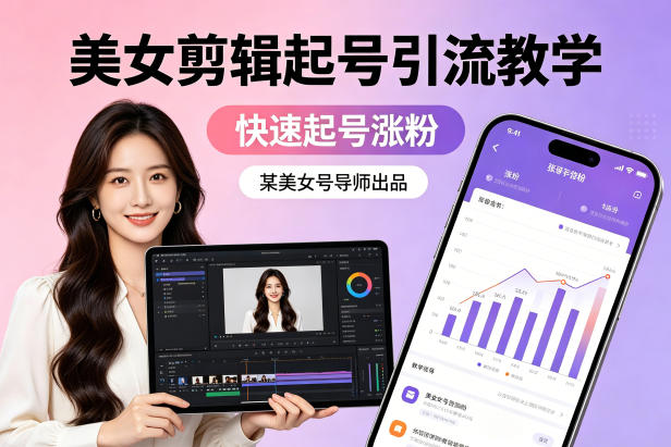 某美女号导师出品:美女剪辑起号引流教学,快速起号涨粉-51云资源