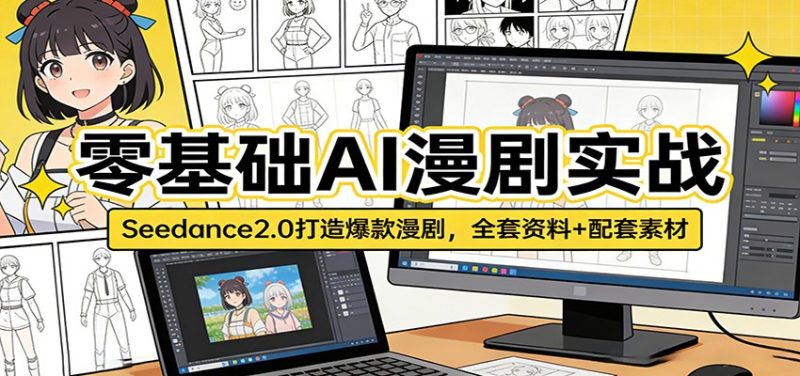 零基础AI漫剧实战：Seedance2.0打造爆款漫剧，全套资料 配套素材-51云资源