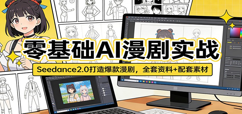 零基础AI漫剧实战：Seedance2.0打造爆款漫剧，全套资料 配套素材