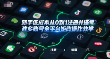 新手低成本从0到1注册并搭建多账号全平台矩阵操作教学,手机号-邮箱-IP-工具-51云资源