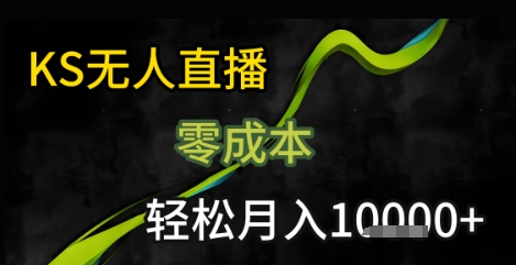 KS无人直播25年最新玩法，只需一部手机，轻松月入1W 【揭秘】-51云资源