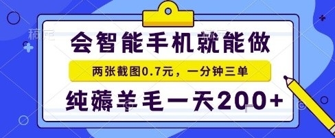手机项目,二十秒一单,纯薅羊毛一天2张 做就有【揭秘】