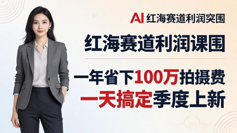 服装老板AI模特图课:一年省下100万拍摄费,一天搞定季度上新,红海赛道利润突围-51云资源