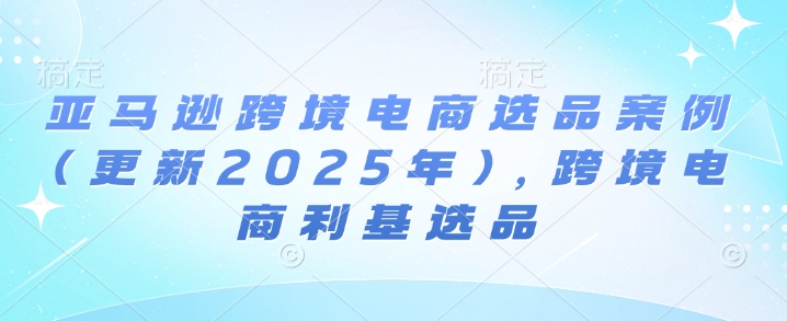 亚马逊跨境电商选品案例(更新2025年10月)，跨境电商利基选品-51云资源