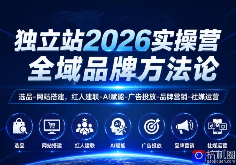 独立站2026实操营，全域品牌方法论，选品-网站搭建，红人建联-AI赋能-广告投放-品牌营销-社煤运营-51云资源