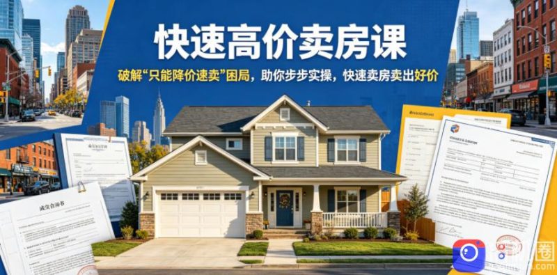 快速高价卖房课，破解“只能降价速卖”困局，助你步步实操，快速卖房卖出好价(更新2026)-51云资源