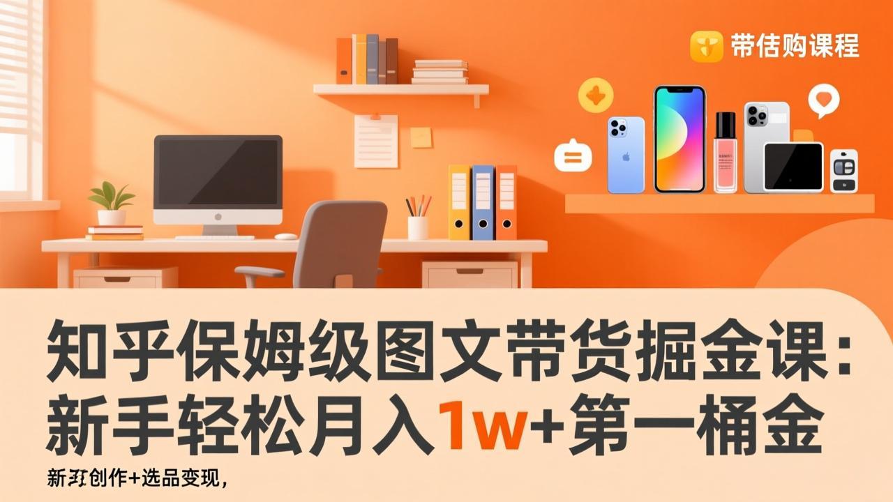知乎保姆级图文带货掘金课:账号打造 爆文创作 选品变现,新手轻松月入1w 第一桶金