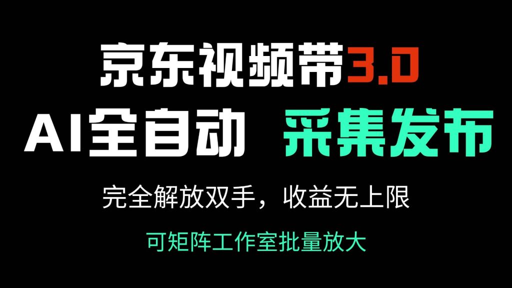 （14262期）京东视频带货3.0，Ai全自动采集＋自动发布，完全解放双手，收入无上限…-51云资源